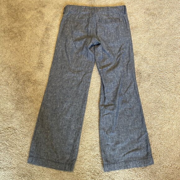 PILCRO AND THE LETTERPRESS Linen Blend Wide Leg Pants Women's 0P Heather Blue - Picture 6 of 14